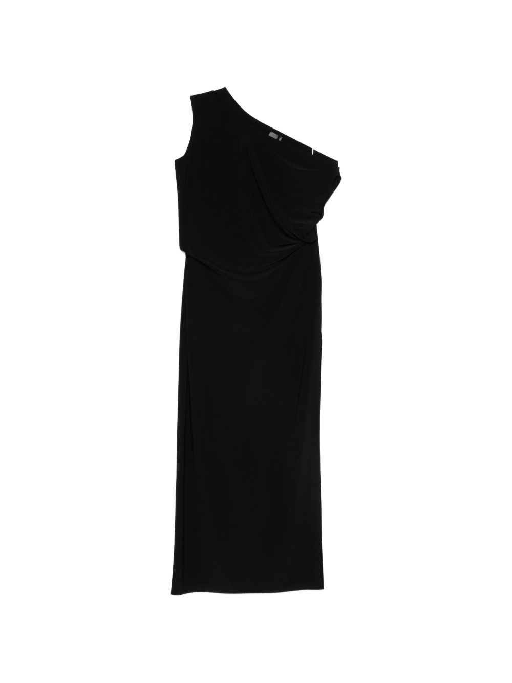 Norma Kamali One-Shoulder Draped Maxi Dress Black
