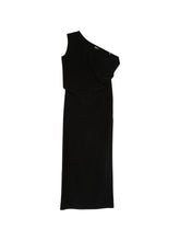 Norma Kamali One-Shoulder Draped Maxi Dress Black