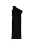 Norma Kamali One-Shoulder Draped Maxi Dress Black