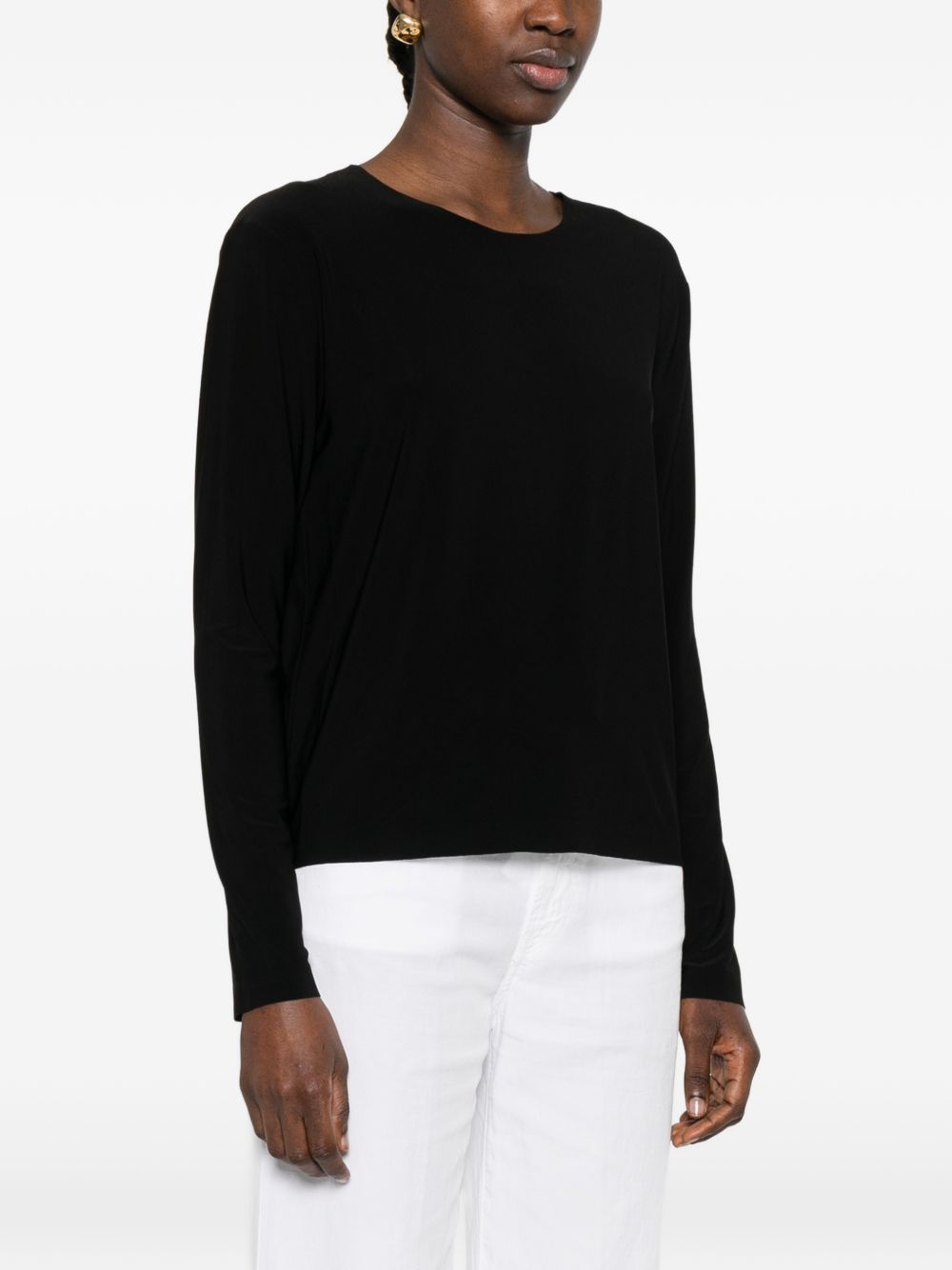 Norma Kamali One-Shoulder Stretch Top Black