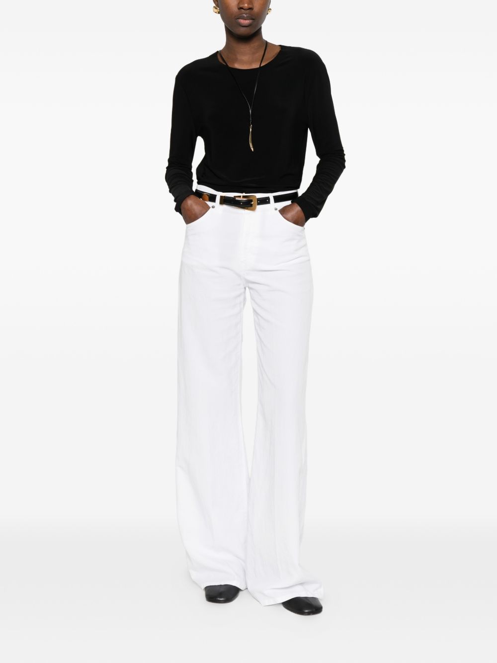 Norma Kamali One-Shoulder Stretch Top Black