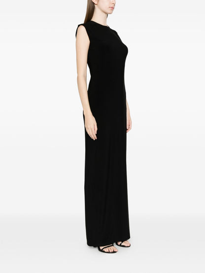 Norma Kamali Sleeveless Fitted Long Dress Black