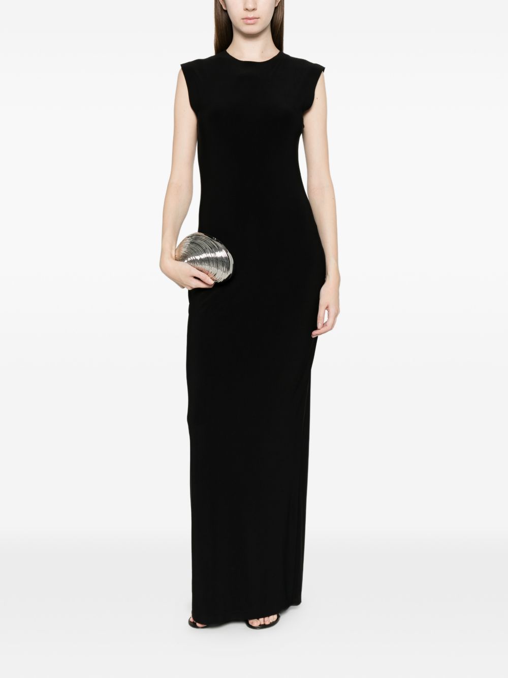 Norma Kamali Sleeveless Fitted Long Dress Black