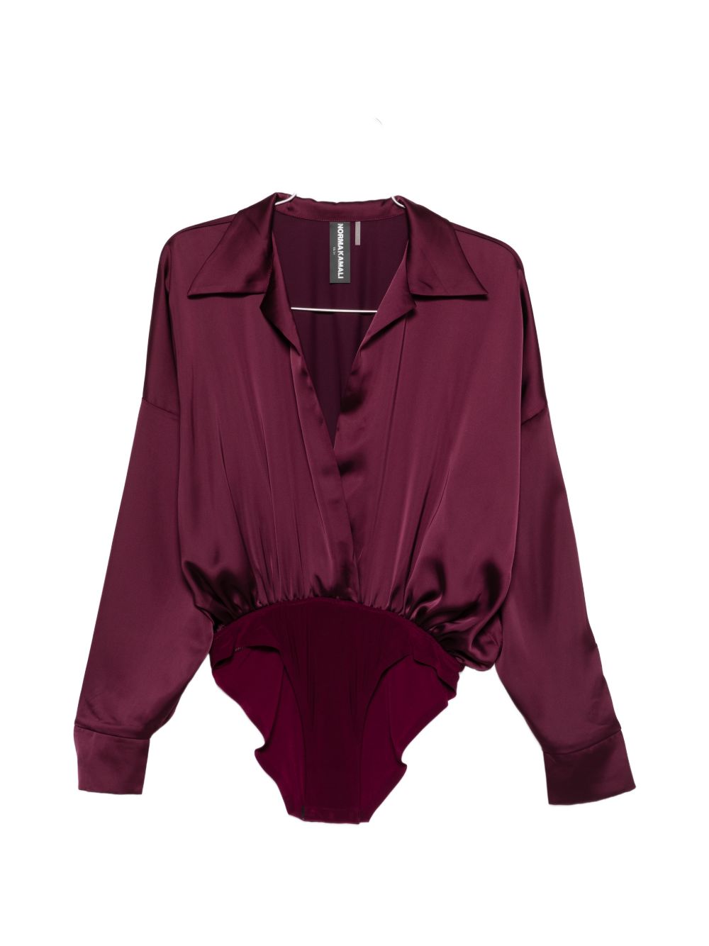 Norma Kamali Oversized Shirt Bodysuit Purple purple