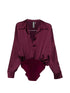 Norma Kamali Oversized Shirt Bodysuit Purple purple
