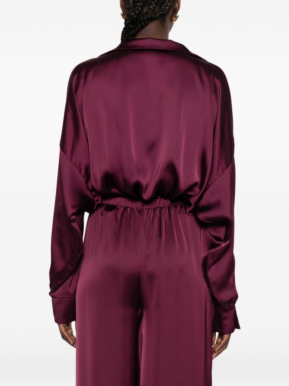 Norma Kamali Oversized Shirt Bodysuit Purple purple