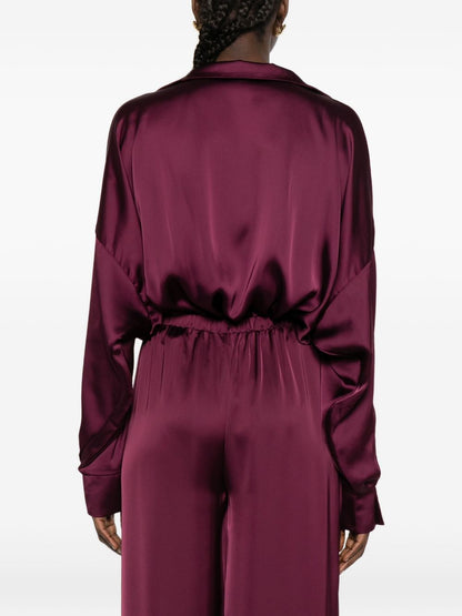 Norma Kamali Oversized Shirt Bodysuit Purple purple