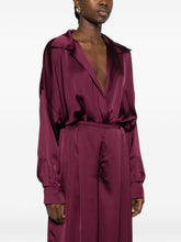 Norma Kamali Oversized Shirt Bodysuit Purple purple