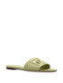 Dolce & Gabbana DG Logo Flat Leather Sandals Light green