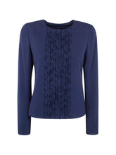 Emporio Armani Ruffled Viscose Jacket Blue Blue