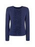 Emporio Armani Ruffled Viscose Jacket Blue Blue