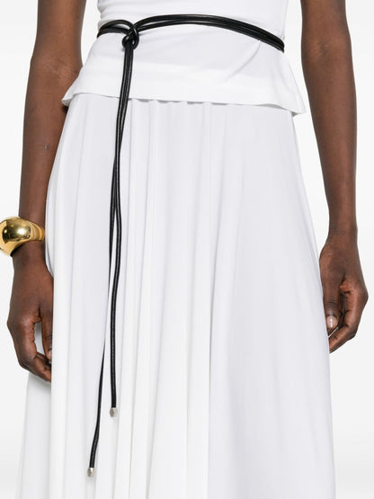 Norma Kamali Flared Draped Midi Skirt White white