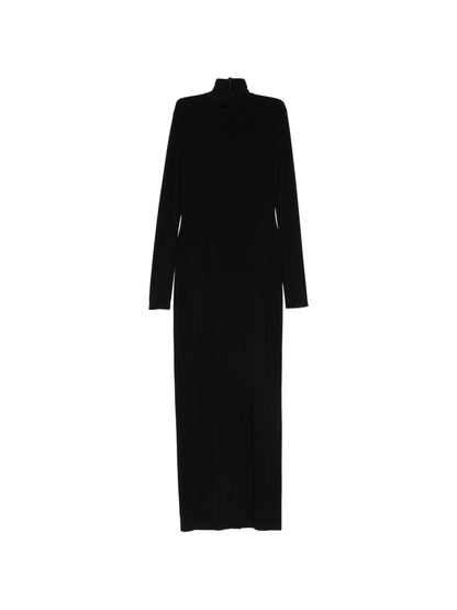 Norma Kamali Long Sleeve High Neck Dress Black black