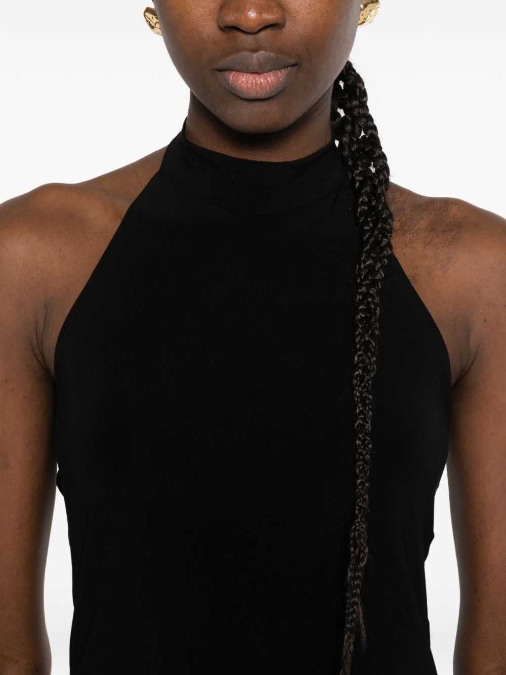 Norma Kamali Halterneck Sleeveless Mini Dress Black black