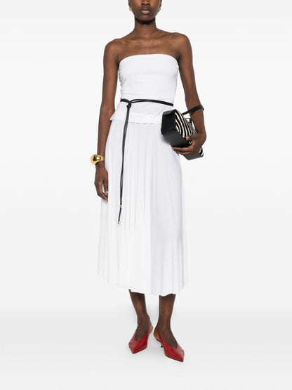 Norma Kamali Ruched Strapless Top White White