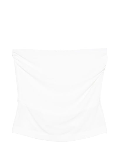 Norma Kamali Ruched Strapless Top White White