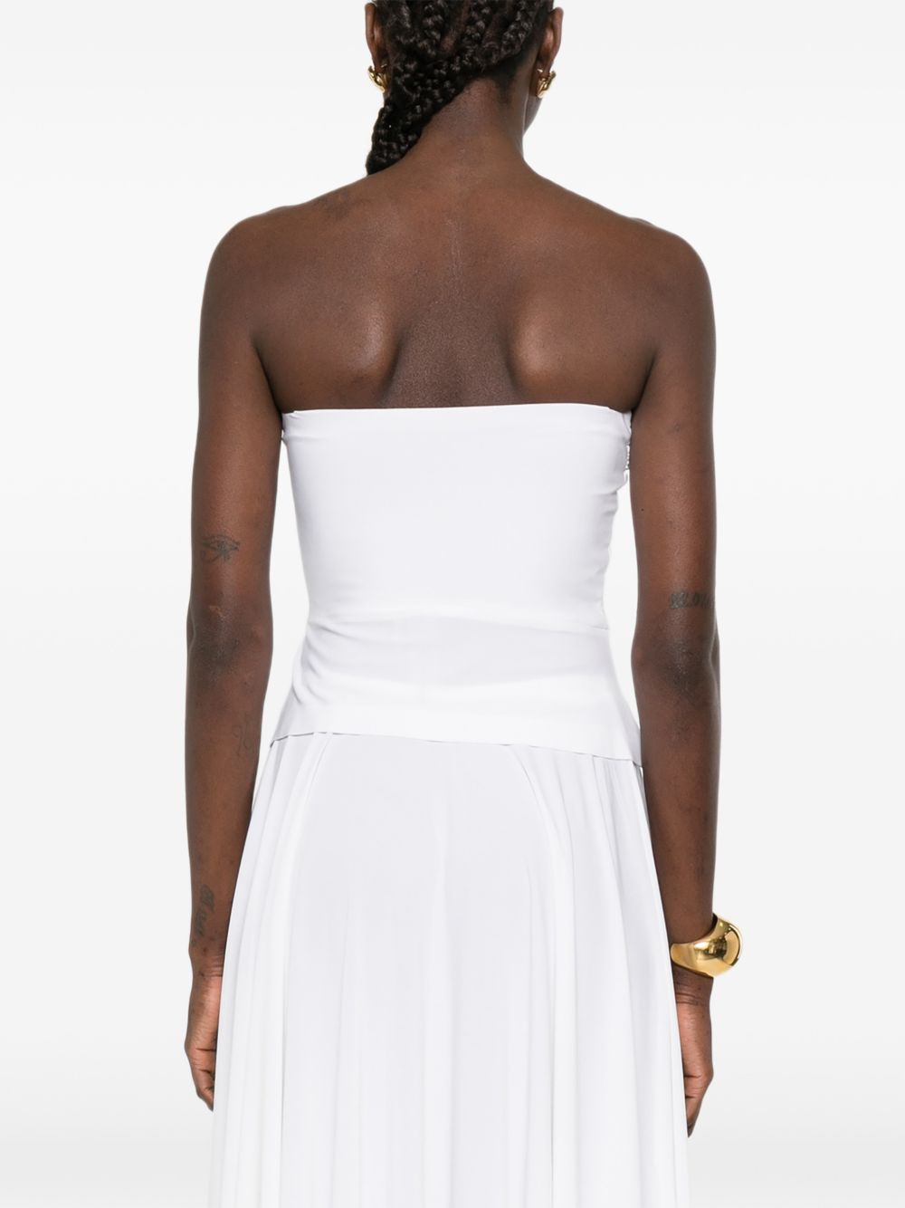 Norma Kamali Ruched Strapless Top White White