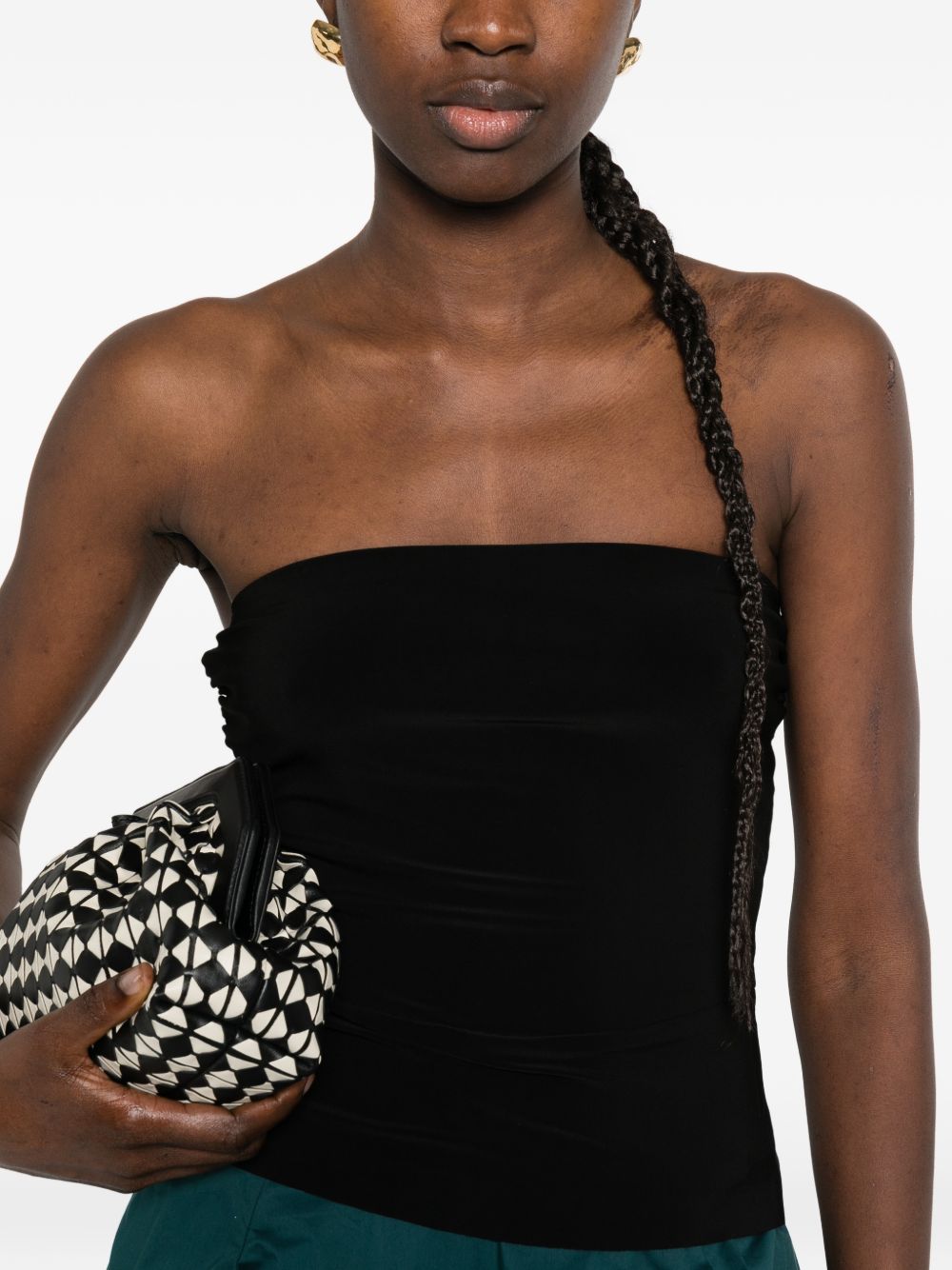 Norma Kamali Ruched Strapless Bandeau Top Black black