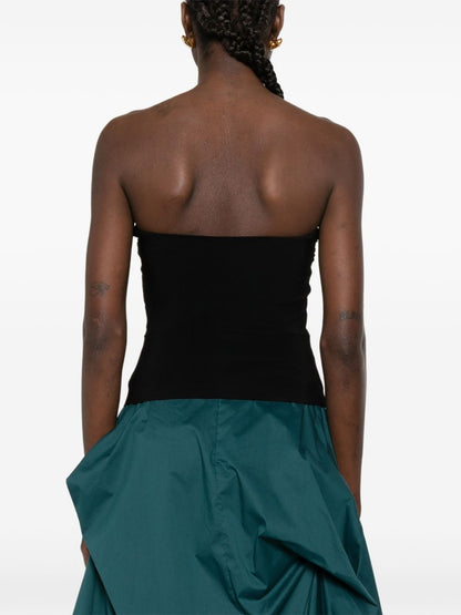 Norma Kamali Ruched Strapless Bandeau Top Black black