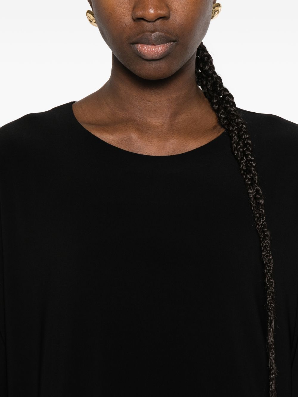 Norma Kamali Short Sleeve Midi Dress Black