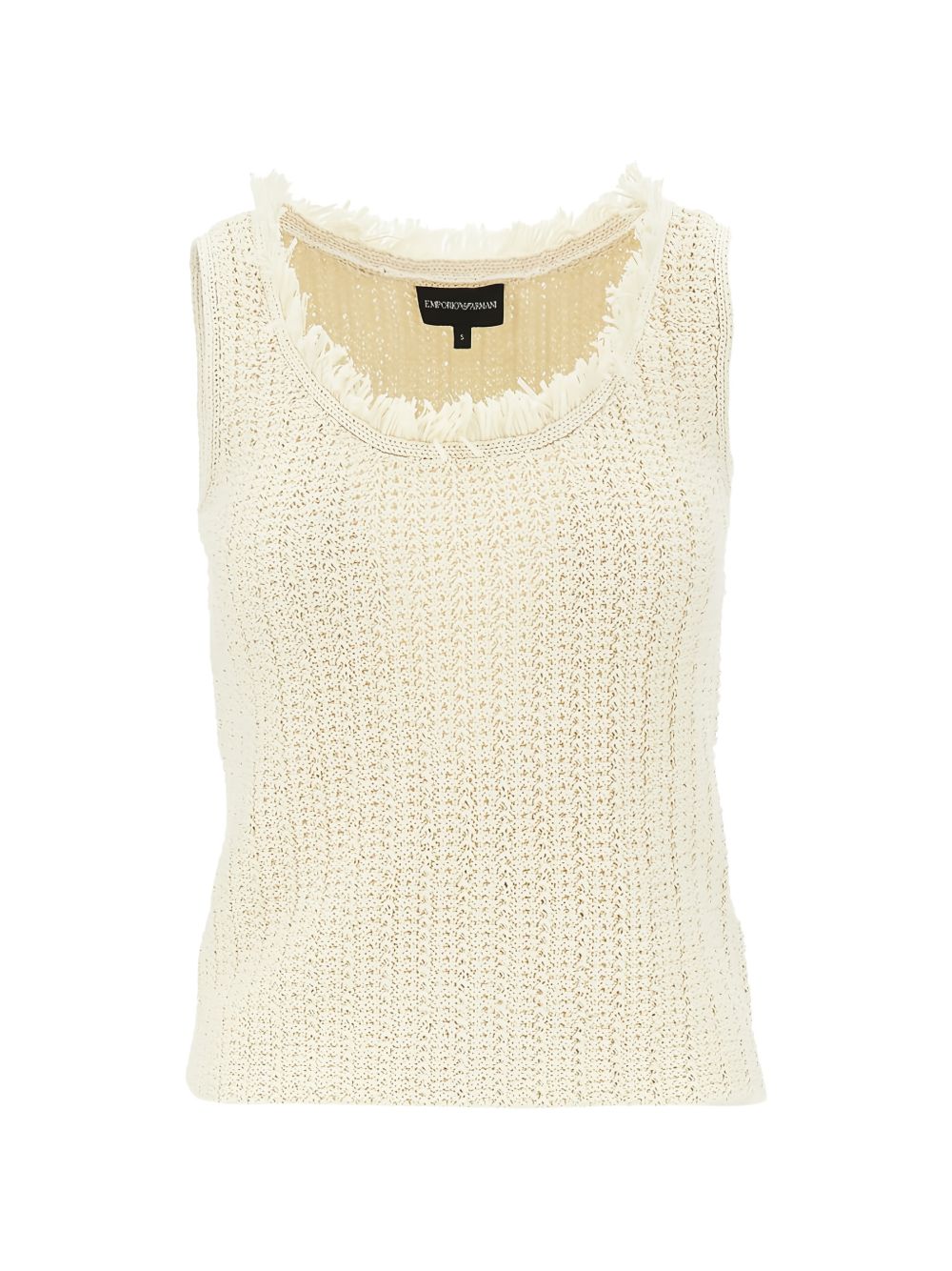 Emporio Armani Fringed Tank Top Beige