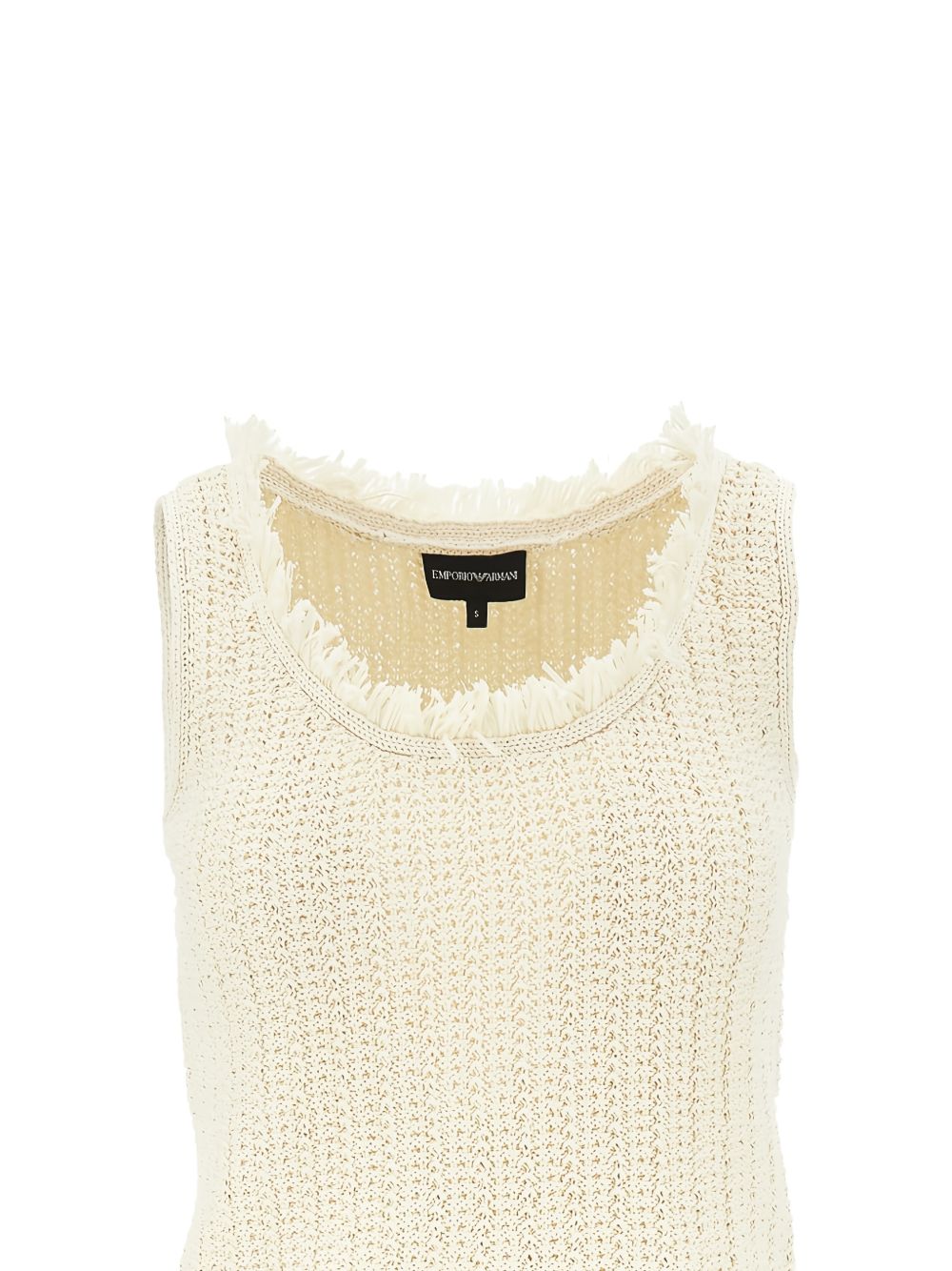 Emporio Armani Fringed Tank Top Beige