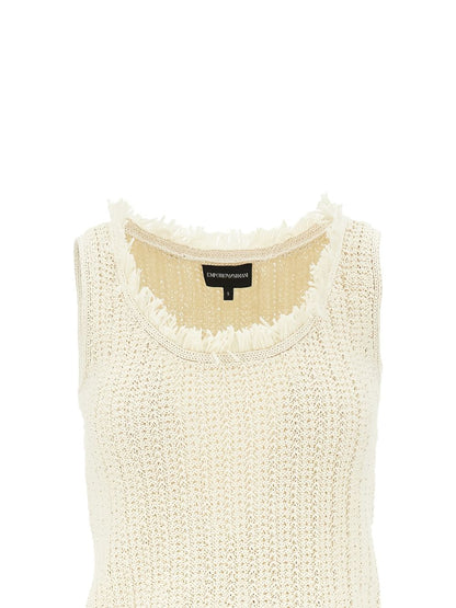 Emporio Armani Fringed Tank Top Beige