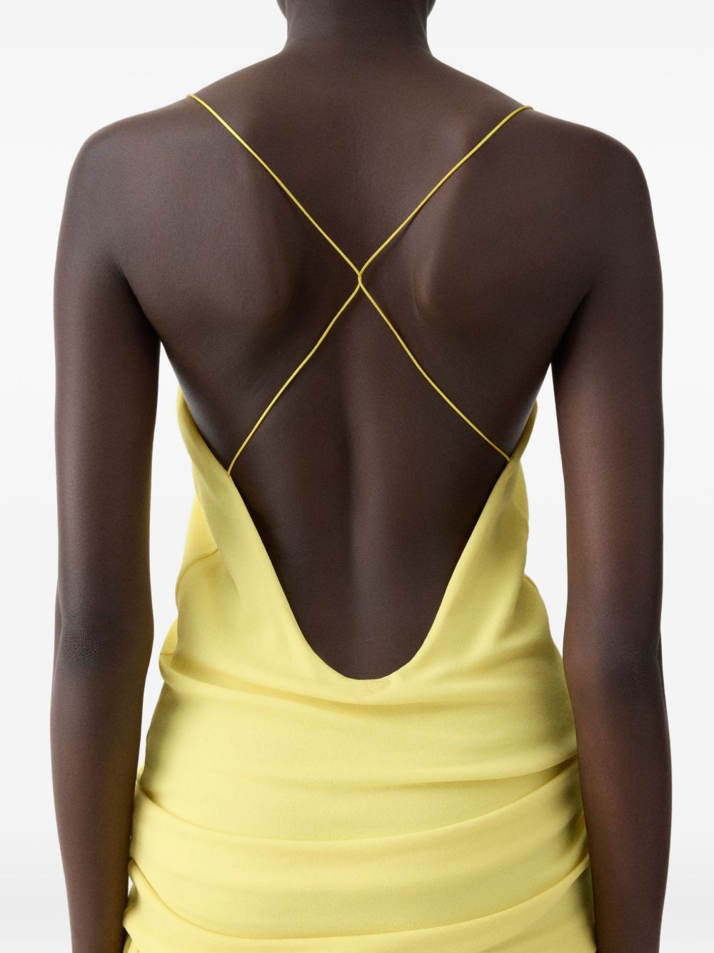 JACQUEMUS Abiha Pleated Maxi Dress Yellow