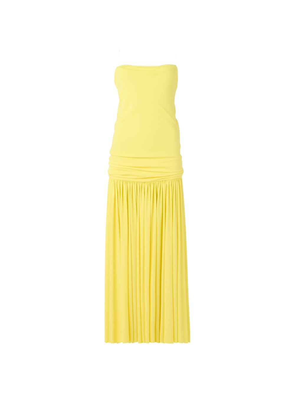 JACQUEMUS Abiha Pleated Maxi Dress Yellow
