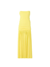 JACQUEMUS Abiha Pleated Maxi Dress Yellow