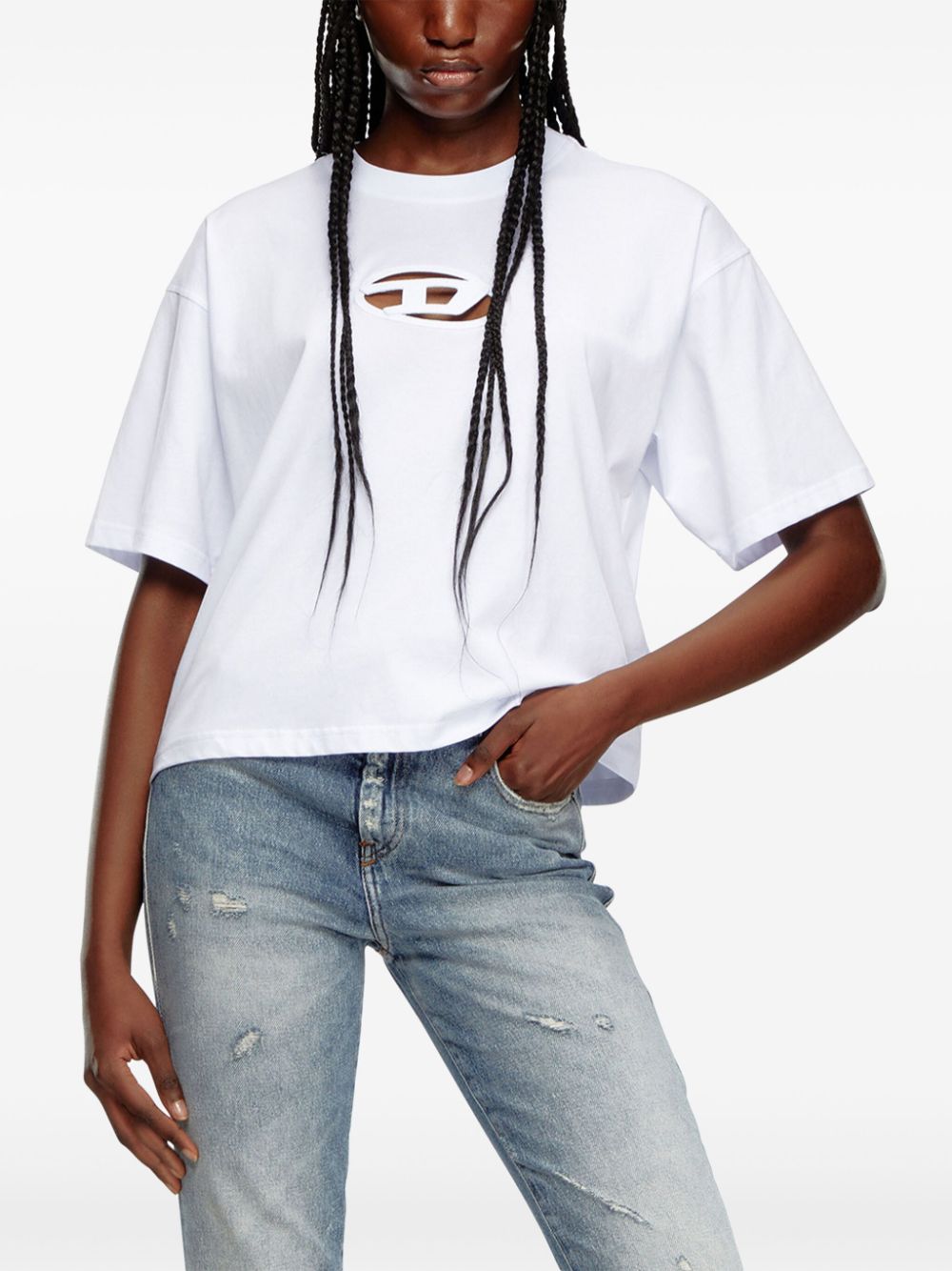 Diesel Oval D Cotton Boxy T-Shirt White