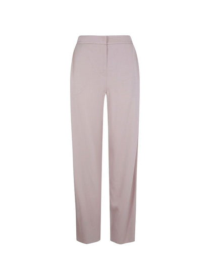 Emporio Armani High-Waisted Pleated Trousers Beige