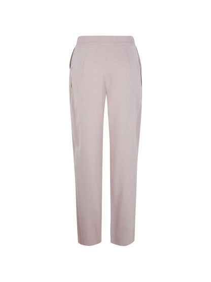 Emporio Armani High-Waisted Pleated Trousers Beige
