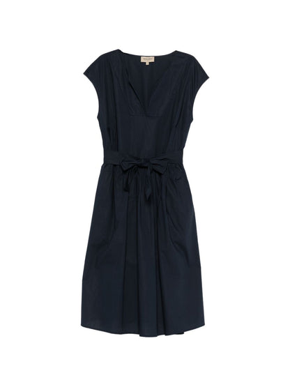 Woolrich V-Neck Cotton Mini Dress Blue