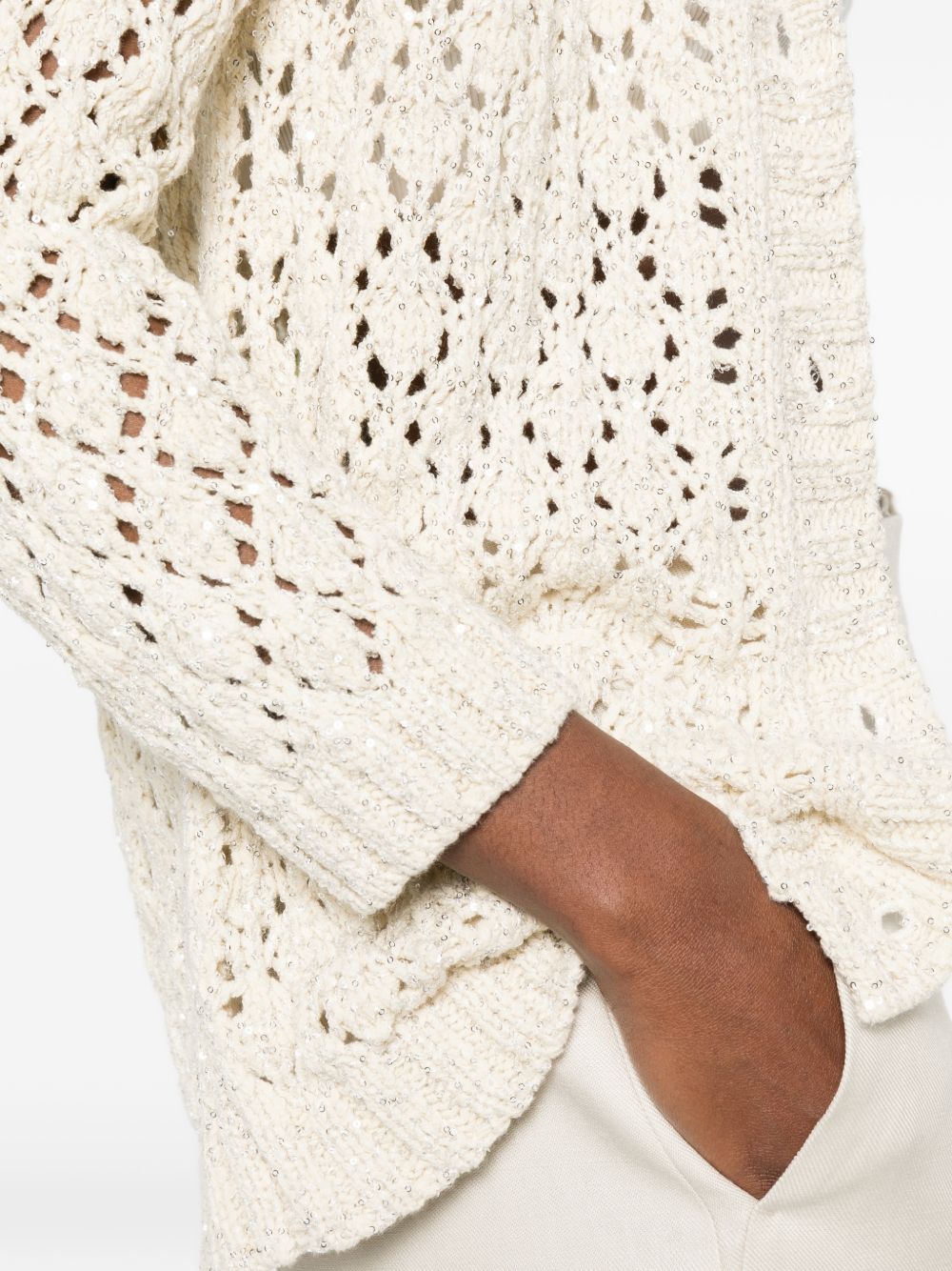 Fabiana Filippi Openwork Knit Cardigan White white