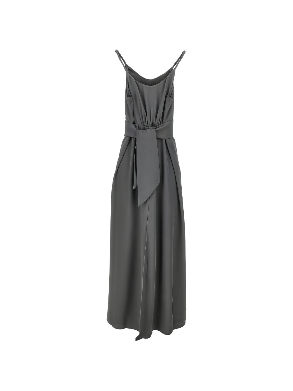 Emporio Armani V-Neck Gathered Mini Dress Grey