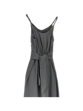 Emporio Armani V-Neck Gathered Mini Dress Grey
