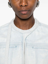 Diesel Zip Denim Cotton Jacket Clear Blue
