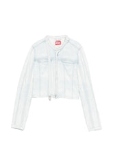 Diesel Zip Denim Cotton Jacket Clear Blue