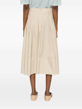 Woolrich A-line Pleated Cotton Skirt Beige