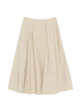 Woolrich A-line Pleated Cotton Skirt Beige