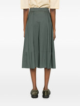 Woolrich Pleated Cotton Long Skirt Green