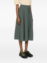 Woolrich Pleated Cotton Long Skirt Green