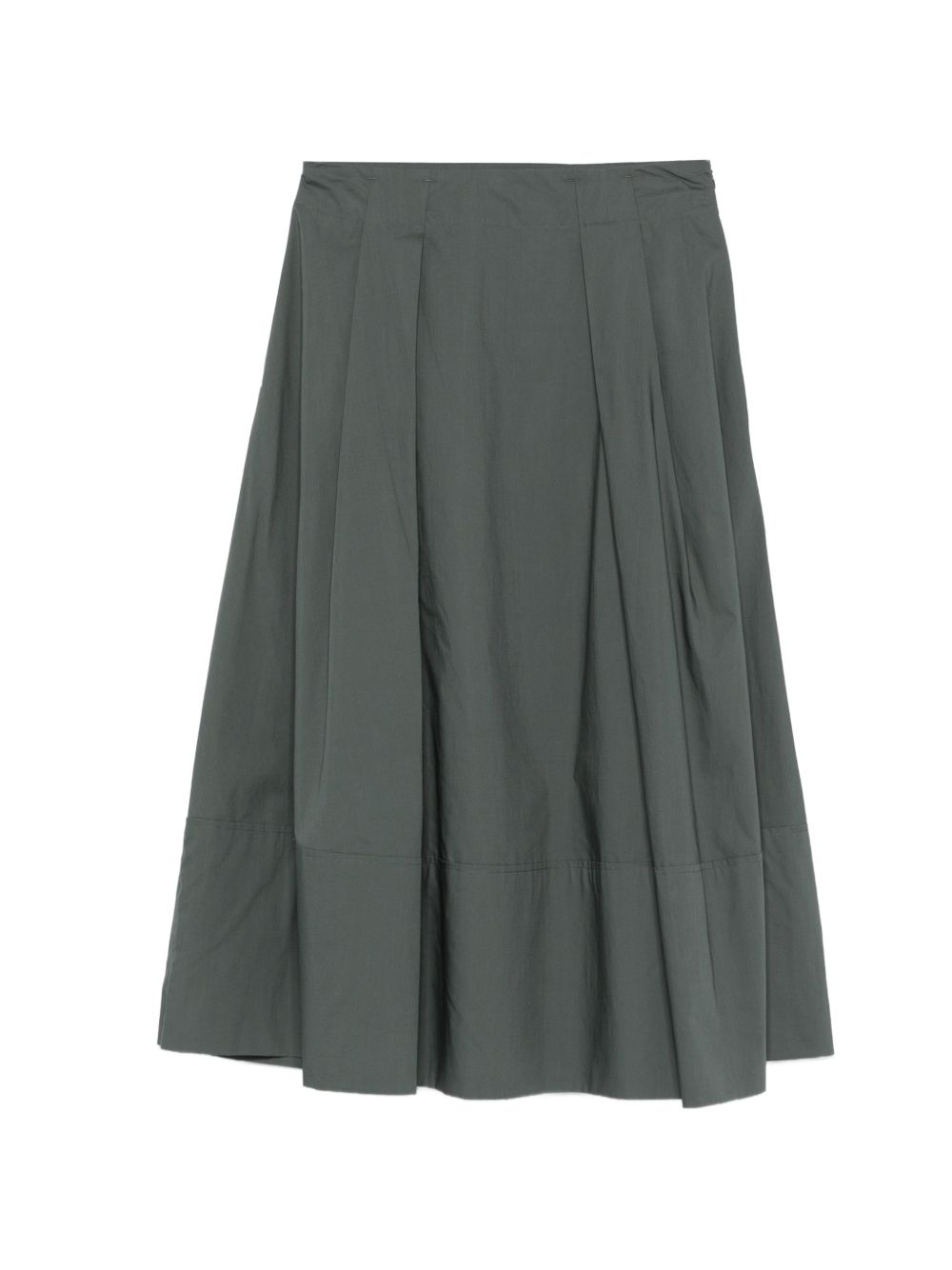 Woolrich Pleated Cotton Long Skirt Green
