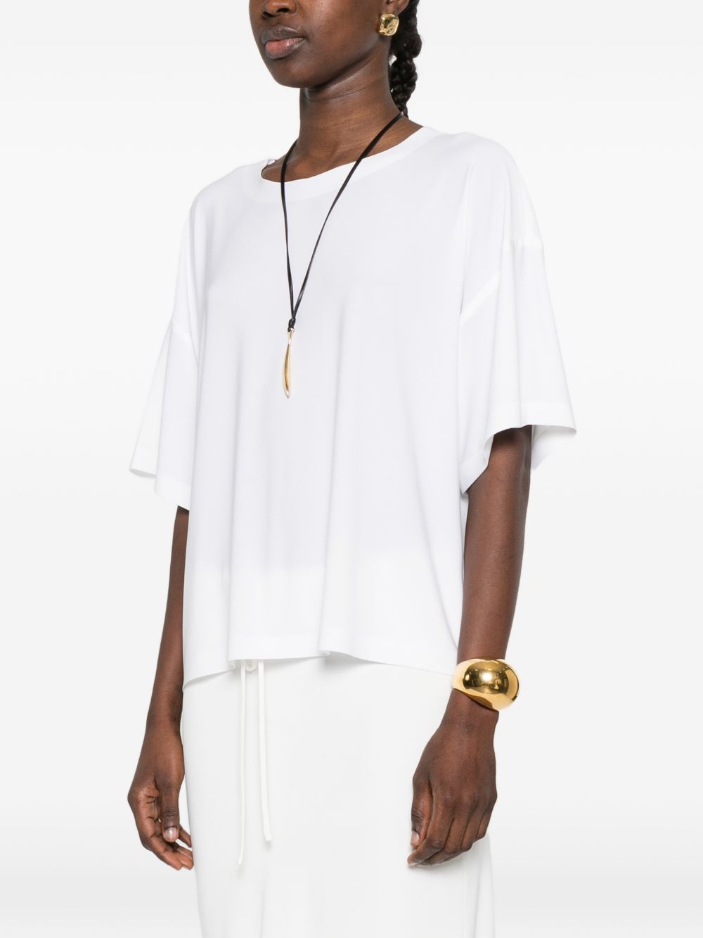 Norma Kamali Crew Neck White T-Shirt White White