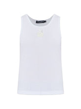 Dolce & Gabbana Appliqué Cotton Sleeveless Top White