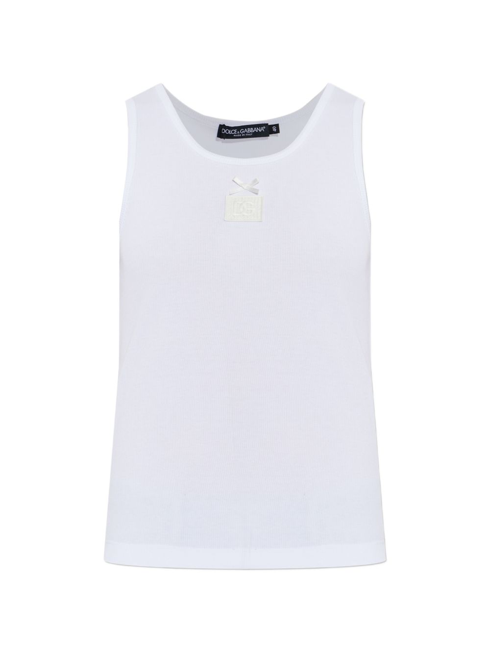 Dolce &amp; Gabbana Appliqué Cotton Sleeveless Top White