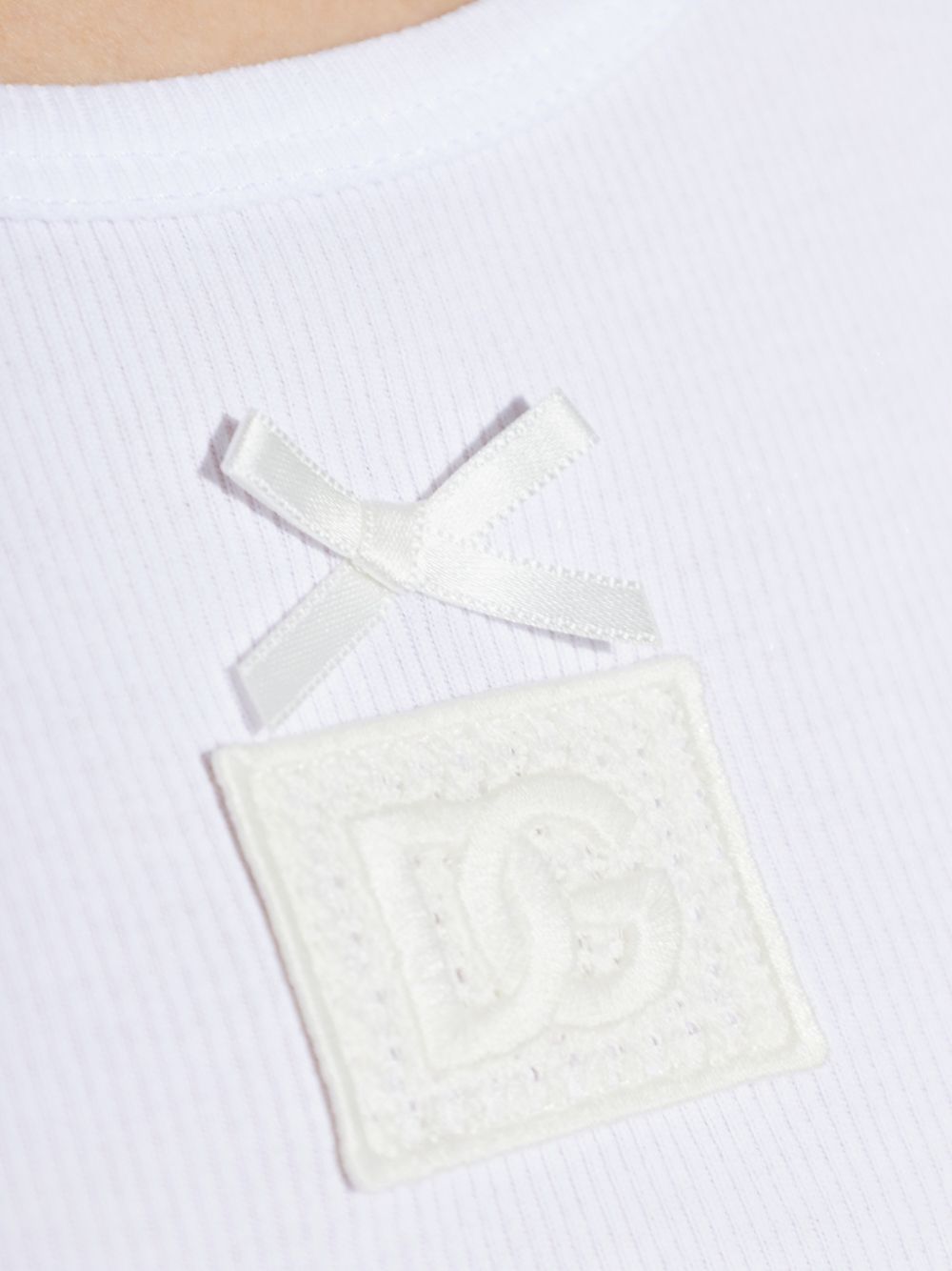 Dolce &amp; Gabbana Appliqué Cotton Sleeveless Top White