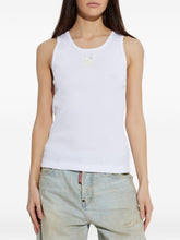 Dolce & Gabbana Appliqué Cotton Sleeveless Top White