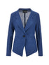 Emporio Armani Single-Breasted Linen Jacket Blue